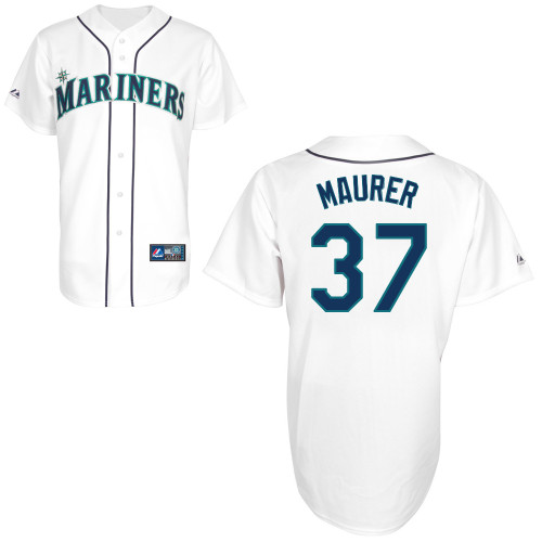 Brandon Maurer #37 Youth Baseball Jersey-Seattle Mariners Authentic Home White Cool Base MLB Jersey